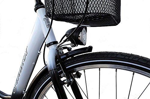 Citybike 26′ Zoll 3-Gang Nabenschaltung STVZO Nabendynamo Rücktritt RH 46 cm schwarz weiß - 4