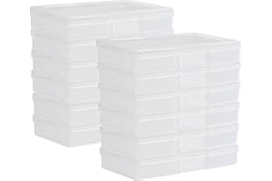 novelinks Transparent 4" x 6" Photo Storage Cases - Craft Cases Plastic Storage Container Box - 12 PACK (Transparent)