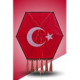 Kumaş &Ccedil;er&ccedil;eveli Altıgen U&ccedil;urtma - Bayraklı