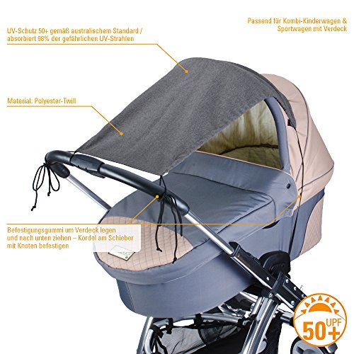 DIAGO Deluxe Sonnensegel Kinderwagen, grau - 2