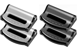 Tadipri Sicherheitsgurt Versteller 4 Stück Sicherheitsgurt Einsteller Universell Auto Gurtversteller rutschfest Einheitsgröße(Schwarz+Silbergrau)