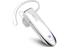 New Bee Oreillette Bluetooth V5.0 Main Libre avec Technologie de Capture de Voix Claire - Kit Invisible pour iPhone, Samsung, Huawei, Sony et Plus