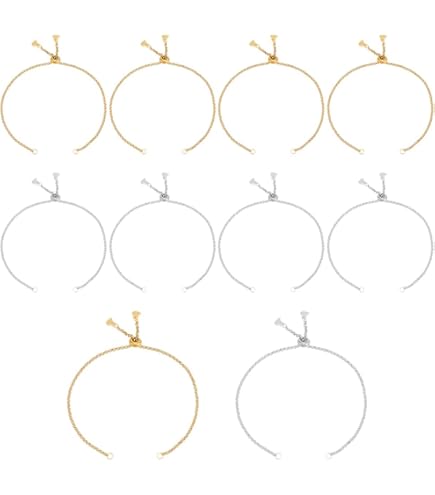 UNICRAFTALE 10 stuks 8-5/8 inch roestvrij staal verstelbare schuifregelaar armbanden gouden bolo armbanden slider armband ketting voor doe-het-zelf sieraden maken