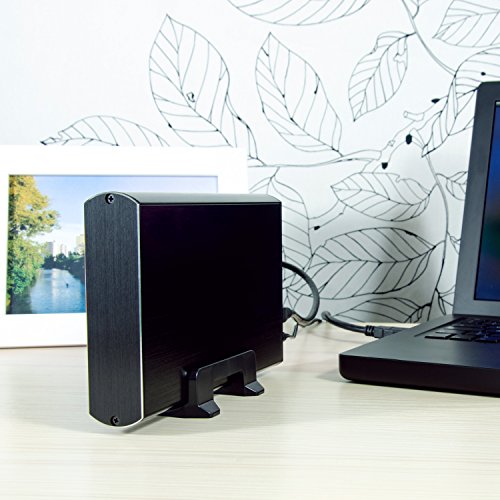CSL – 3,5″ USB 3.0 (Super Speed) Aluminium HDD Festplatten-Gehäuse für SATA I / II / III | Optik Alu gebürtstet | kompatibel zu USB 2.0 | extern | schwarz - 2