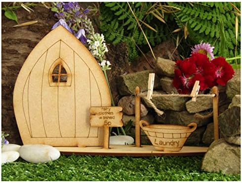 Large Fairy Laundry Freestanding Wooden Fairy Door Self Assembly Craft Kit
