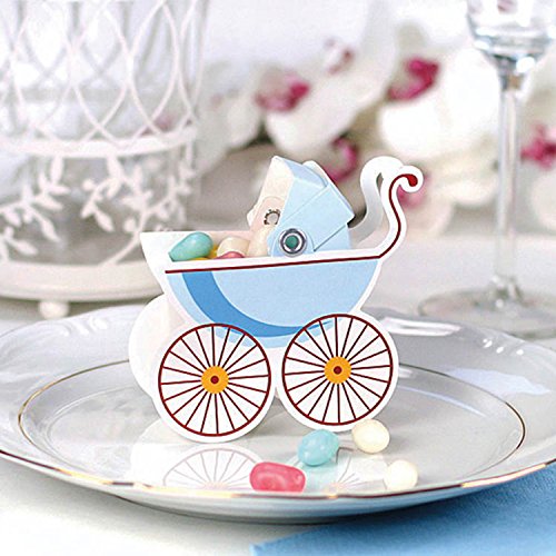 Preisvergleich Produktbild 10 Geschenkboxen - Kinderwagen, blau