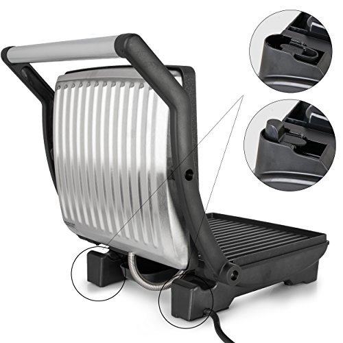 Melissa 3in1 Sandwich Maker 1500W aus Edelstahl Panini Grill antihaftbeschichtet Kontaktgrill inklusive Oramics Frühstücksbrett 22x14x0,8cm - 5