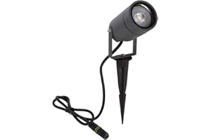 DAWALIGHT Garden Spike Light GU10 5W 3000K Warm White LED Outdoor Spot Lights Mains Powered IP65 Waterproof Adjustable Landscape Lights for Garden Path Lawn Walkway, Aluminum, Dark Grey