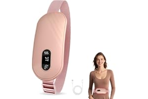 WRQIOO Heat Pad for Period Pain Relief, 9 Heat Levels and Massage Modes Portable Heating Pad, Rechargeable Menstrual Heat Pads with LED Display, Wearable Period Heat Pad Belt for Period Pain Relief