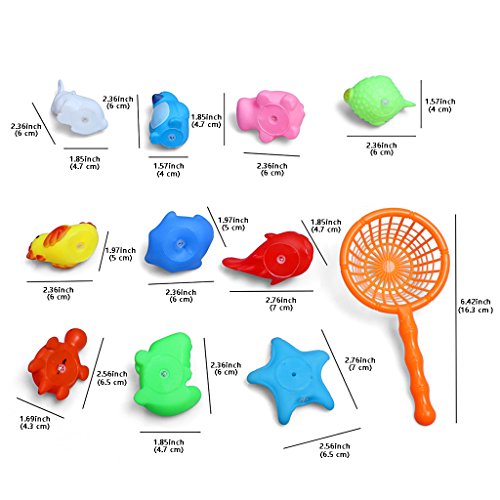 Set von 10 niedlichen Tiere Baby Kinder Bad Spielzeug Wasser Sport Spaß Spielzeug mit Net Picker Badezimmer Badewanne Zubehör - 2