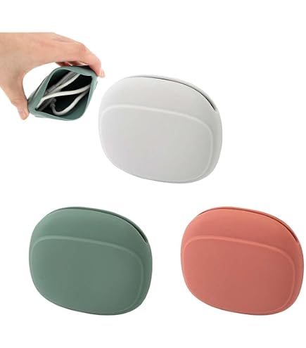2er-Set Kopfhörer-Tasche Aus PU-Leder – Wasserdicht Mit Kordelzug, Organizer Für Unterwegs