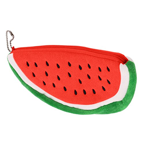 Bluelans® Wassermelone Bleistifthalter Bleistift Federtasche Federmäppchen Kosmetik Make-up Tool Bag Aufbewahrungstasche Geldbeutel Münzen Beutel (M (20cm x 10cm), Rot) - 3
