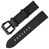 Altsommer Armband für Xiaomi Huami Amazfit Vintage Handgefertigtes Leder Sportarmband Uhrenarmband Band Edelstahlschließe Schnellverschluss Leder Ersatzband für Herren Damen (Schwarz)