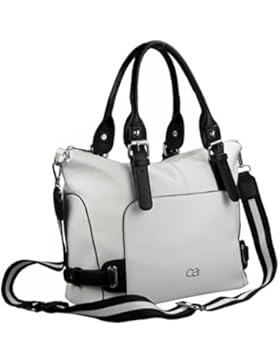 Handtasche mit abnehmbarem Schultergurt, ca. 24,5x28,5x15cm, schwarz-weiß