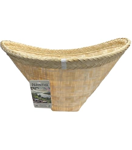 Panier En Bambou Fait Main Pour Riz Gluant - Tradition Thaïlandaise - Avec Couvercle - Écologique Et Réutilisable