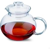 Cam Demlik, Borosilikat Cam, Şeffaf, 1000 ml, Isıya Dayanıklı, Ergonomik Kulplu, Kapaklı Tasarım