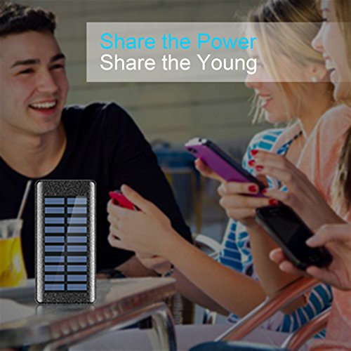 Bater  a Externa Power Bank 24000mAh   Cargador Solar de OLEBR con puerto de alta velocidad  2 LED ligeros  3 puertos de carga USB de alta velocidad para iPhone  iPad  Samsung Galaxy   androide y otros dispositivos-Red