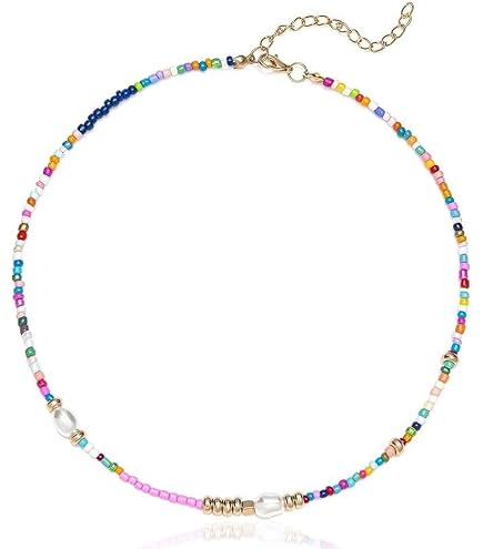 Collana A Y Bohémien Con Perline In Ceramica Colorata: Regolabile, Stile Vintage Hippie, Idea Regalo Donna