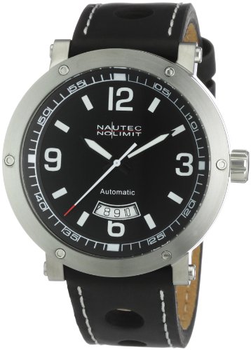 Nautec No Limit Herren-Armbanduhr Shamal Analog Automatik Leder SM AT/LTSTBK-WH Nautec No Limit Herren-Armbanduhr Shamal Analog Automatik Leder SM AT/LTSTBK-WH