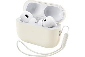ORNARTO Etui kompatybilne z Airpods Pro 2 (2022), ochronne etui z płynnego silikonu do Airpods Pro 2. generacji, ze smyczą, miękka skóra, przednia dioda LED, widoczne silikonowe etui, Starlight
