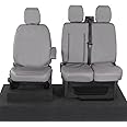 UK Custom Covers To Fit Ford Transit Custom (2013-2023) Tailored Heavy Duty Waterproof Front Seat Covers (Single/Double WITH Pull Down Tray) Grey - SC102G