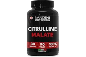 Bandini® CITRULLINE Malate 90 Tablets 3000 mg per Daily Dose - Extra-High Dosage (1 Month Coverage) - 100% Vegan L-Citrulline from Fermentation - Citrullin for Athletes and Bodybuilders