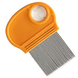 VREENY Lice Comb Fine Metal Teeth | Head Lice Remover | Nit & Egg Remover | Easy to Use| Reusable Comb for School Kids, Women and Pet |Random Color| (LICE COMB B)