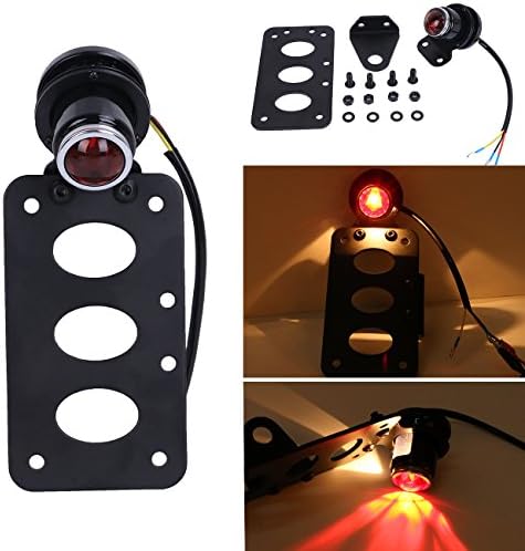 Side Plate Holder 12 V Number Plate Tail Light for Harley Honda Yamaha Kawasaki Suzuki Chopper Cafe Racer