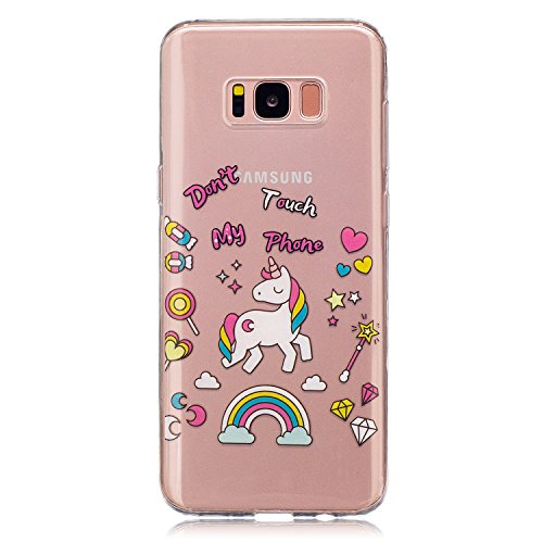 Samsung Galaxy S8 Plus Hülle,MAGQI Transparent Ultra Dünn Gel TPU Bumper Tasche mit Bunter Cartoon Design [Kratzfeste,Scratch-Resistant] [Crystal Clear] Weiche Silikon Gummi Schutzhülle [Frei Stylus Pen] 360 edge protection für Samsung Galaxy S8 Plus – Einhorn - 4