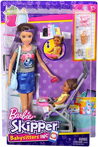 Barbie FJB00 Skipper Babysitters Puppen und Kinderwagen Spielset, Multi-Colour - 9