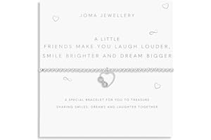 Joma Jewellery A LITTLE FRIENDS MAKE YOU LAUGH LOUDER, SMILE BRIGHTER AND DREAM BIGGER Silver Plated 17.5cm Stretch Bracelet stretch