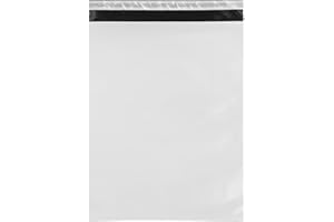 IMBALLAGGI 2000-100 Buste per Spedizioni 350x450+50mm in COEX Impermeabile, Pacchi Antistrappo e Anti Umidità Ideali come Buste Spedizione Vinted e Corriere, Sacchetti con Patta Adesiva Bianco Opaco