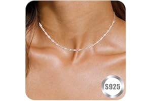 FUNEIA 925 Sterling Silber Kette Damen Verstellbare Halskette Verlängerungskette und einer Breite von 0,75/1/1,2/1,3/1,5 Silberkette Damen 925 ohne anhänger 40CM-60CM