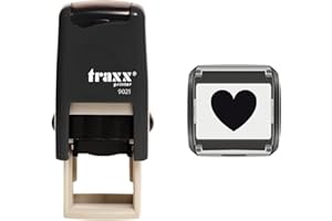 STAMP DESIGN 4U Traxx 9021- Loyalty Card Rubber Stamp- Self Inking, Ideal for Businesses- Heart Design- Black Ink