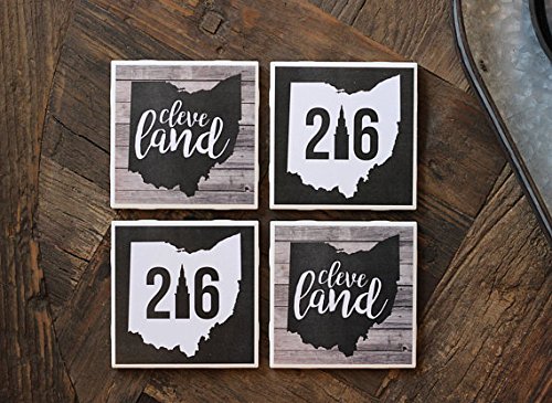 Cleveland/Coasters/Cleveland Gift/Ohio/Cleveland Art/216/Terminal Tower/Cleveland Coasters/Cleveland Decor/Tile Coasters