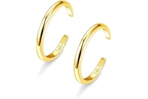 Roheafer 14K Gold gefüllte Zehenringe Einstellbare Zehenringe für Frauen Dünne Zehenringe Offene Band Zehenring Sommer Strand Fußschmuck Set