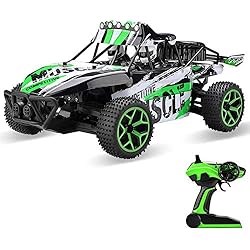 Mpotow 1:18 Escala de Alta Velocidad de Control Remoto Vehículo Eléctrico Controlado por Radio Niños Juguete Carreras de Camiones Buggy RC Coche Recargable 2.4 GHz ( Color : Green )
