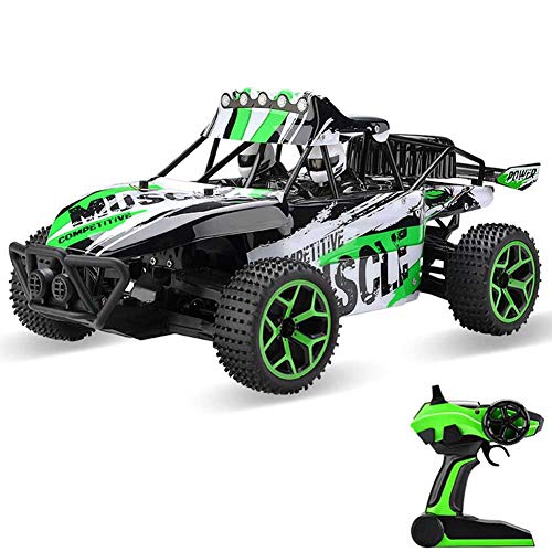 Mpotow 1:18 Escala de Alta Velocidad de Control Remoto Vehículo Eléctrico Controlado por Radio Niños Juguete Carreras de Camiones Buggy RC Coche Recargable 2.4 GHz ( Color : Green )
