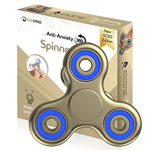WWZ Fidget Spinner Toy Stress Reducer EDC Focus Toy Relieves ADHD Anxiety Time Killer (Gold & Blue) WWZ Fidget Spinner Toy Stress Reducer EDC Focus Toy Relieves ADHD Anxiety Time Killer (Gold & Blue)