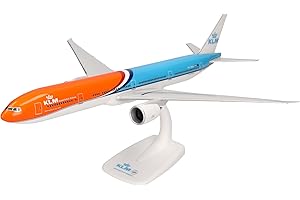 herpa modellino aereo Snap-Fit KLM Boeing 777-300ER Orange Pride - PH-BVA Nationaal Park De Hoge Veluwe, miniatura in scala 1:200, da collezione, modello con base, plastica
