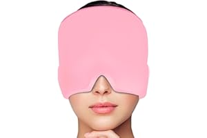 YFCVIP Gorro Migraña 180º - Migraña Alivio Gorro, Gorro Migraña Frio Reutilizable de Compresas Frias y CalientesMascara Fría Dolor Cabeza por Tensión y Presión Sinusal (Rosa)
