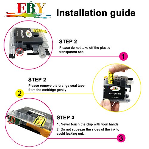 EBY Compatible Brother LC223 Cartuchos de Tinta Alta Capacidad Compatible para Brother DCP-J562DW DCP-J4120DW MFC-J480DW MFC-J4420DW MFC-J5320DW 2 Negro  1 Cyan  1 Magenta  1 Amarillo 