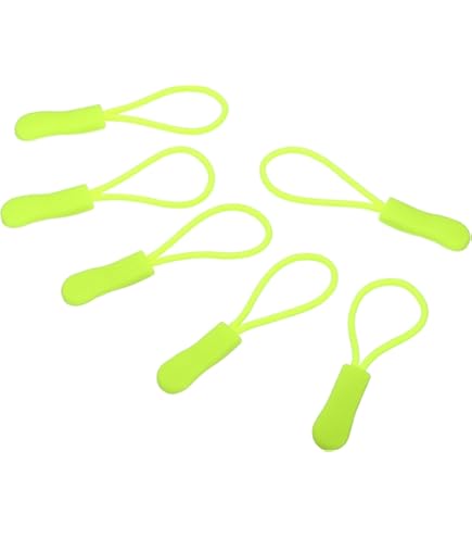 PATIKIL Cerniera Tiretti Sostituzione, 15pz Estensione Cavo Maniglia Plastica Forma a U Lingua Etichetta Estensore per Bagagli Zaini, Giacche, Borse Fluorescente Verde