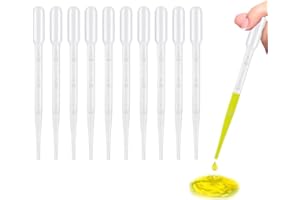 NOKDAL 100 Pipeta Laboratorio Plastico Pipetas Plastico 3ml Pipeta de Transferencia de Plástico Desechables Pipeta con Escala Pipetas Cuentagotas Pipette Dropper para Laboratorio Aceites Esenciales