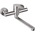 Rubinetto Da Cucina A Muro Ibergrif Star – Miscelatore Monocomando, Rotazione 360°, Fori Regolabili 130-170 Mm, Cromo