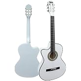 Midex CG-396WH Sap Ayarlı 4/4 Yetişkin Boy Solak Klasik Gitar Seti, Beyaz