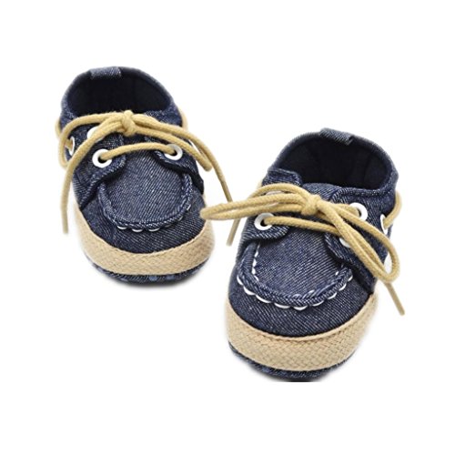 Kolylong Baby Infant Kid Boy Girl Soft Sole Sneaker Toddler Shoes (UK 1.5 ˜ 0~6 Month, Dark Blue)