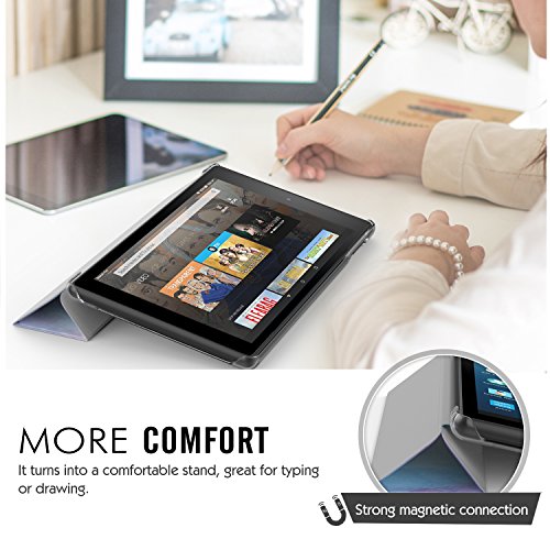 MoKo Hülle für All-New Amazon Fire HD 8 Tablet (7th Generation – 2017 Modell) – Ultra Slim Lightweight Smart Cover mit Durchschaubar Rückseite Schutzhülle für das neue Fire HD 8, Aquarell - 8