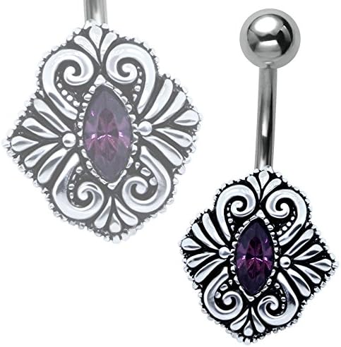 Elegant Byzantium Sheild Silver Belly Bar (8)