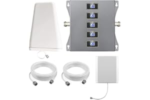 KKBSTR Amplificador 4G Amplificador Cobertura Movil, 5 Bandas 800/900/1800/2100/2600MHz, Mejorar la Señal de Tu Teléfono Móvil